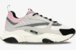 Dior B22 sneaker in white, grey, pale pink, and black, shown from a side profile view. - SKU 3SN231YKB_H069