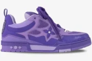 Louis Vuitton LV Skate Sneakers in shades of purple, shown in a side profile view with thick rope laces. - SKU 1ACQN6
