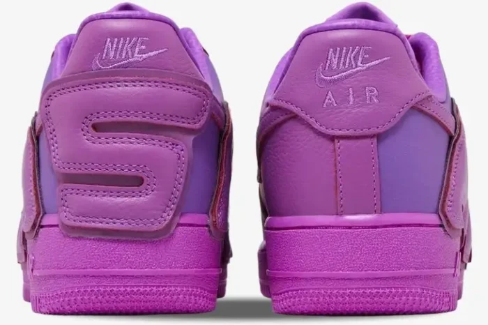 Rear view of Nike Air Force 1 Low x Cactus Plant Flea Market sneakers in vibrant purple. - SKU FQ7069-500