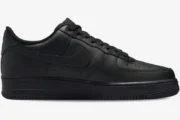 Nike Air Force 1 Low x Supreme Black sneaker shown from a side profile view on a white background. - SKU CW2288-001