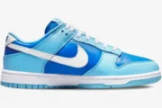 Nike Dunk Low Argon CO.JP Retro sneaker in shades of blue and white, shown from a side profile view. - SKU DM0121-400