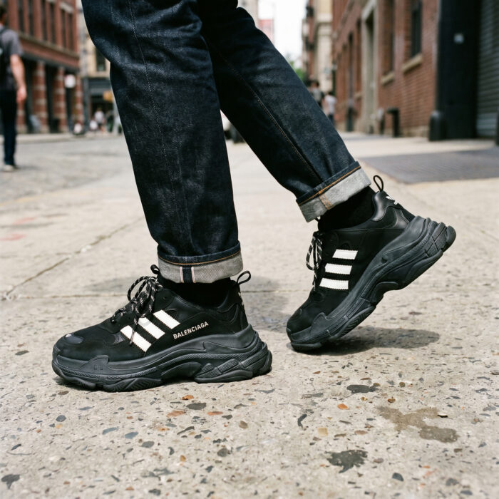 Balenciaga x Adidas Triple S Sneakers Black White [Lifestyle AI]