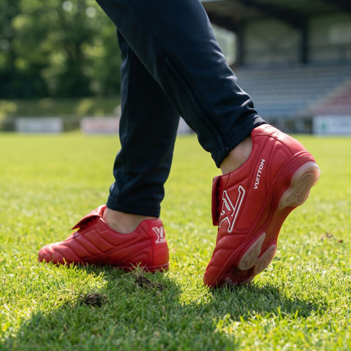 Louis Vuitton Footprint Soccer Shoes Red LV+VERS UNITED Edition [Lifestyle AI]