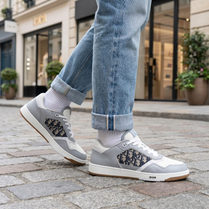 Dior B27 Low Grey and White Oblique Canvas [Lifestyle AI]