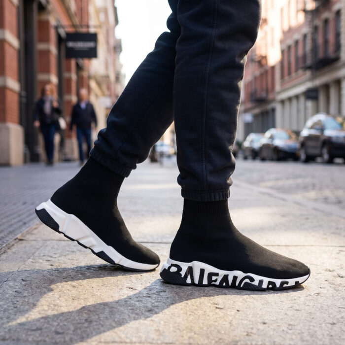 Balenciaga Speed Graffiti Trainer Black White [Lifestyle AI]