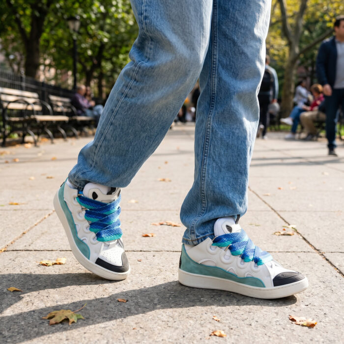 Lanvin Curb Sneaker - White/Blue/Green [Lifestyle AI]