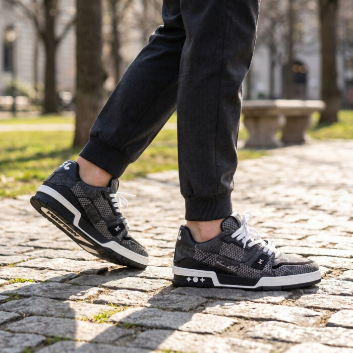 Louis Vuitton LV Trainer Plaid Black White Damier 3D [Lifestyle AI]