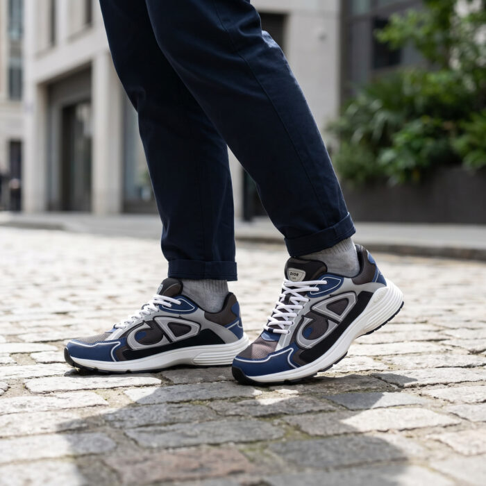Dior B30 Sneaker in Blue, Grey, and Black Technical Mesh [Lifestyle AI]