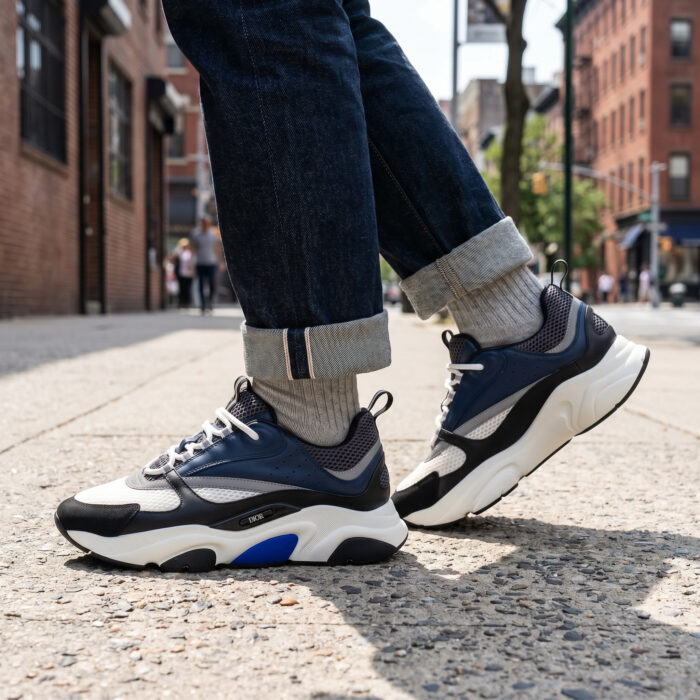 Dior B22 'Blue Grey' Navy Mesh and Calfskin Sneaker [Lifestyle AI]