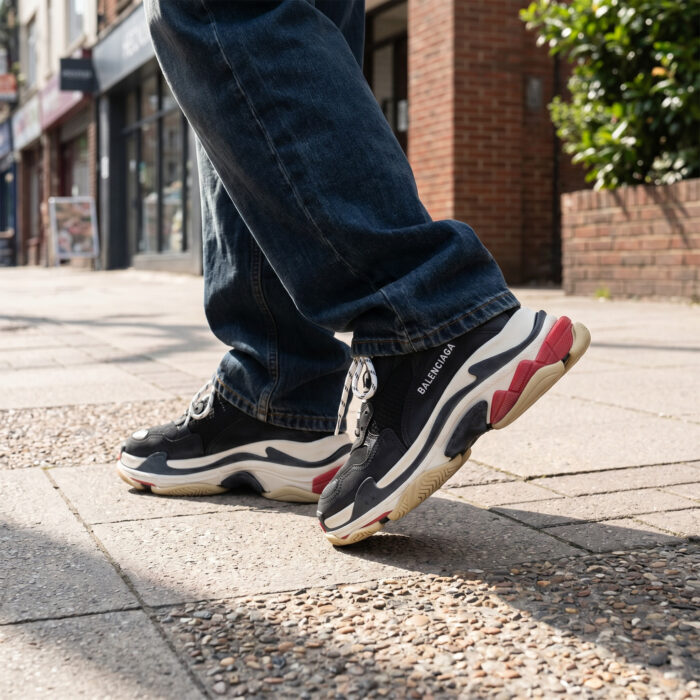 Balenciaga Triple S Black White Red [Lifestyle AI]
