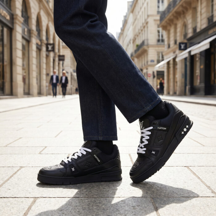 Louis Vuitton LV Trainer Monogram All Black Leather [Lifestyle AI]