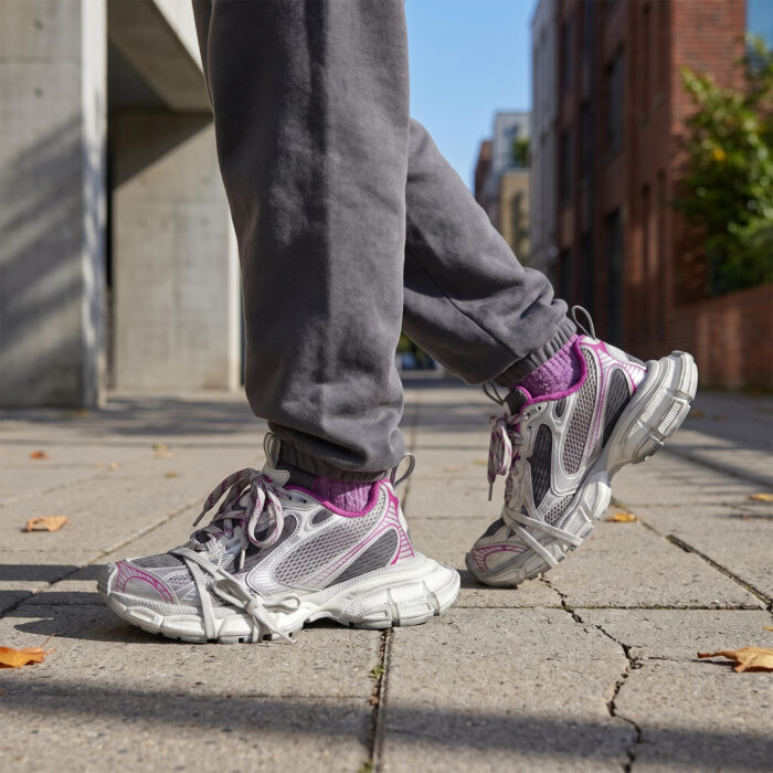 Balenciaga 3XL Silver Pink Distressed Sneaker [Lifestyle AI]