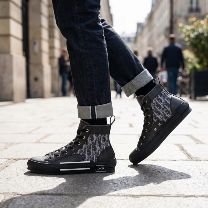 Dior B23 High Top Oblique Canvas Black Grey [Lifestyle AI]