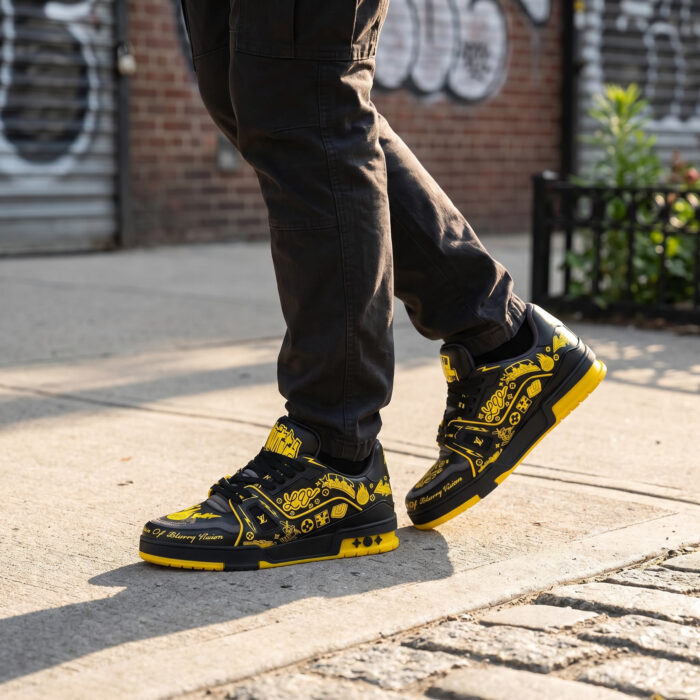 Louis Vuitton LV Trainer Black Yellow Graffiti [Lifestyle AI]