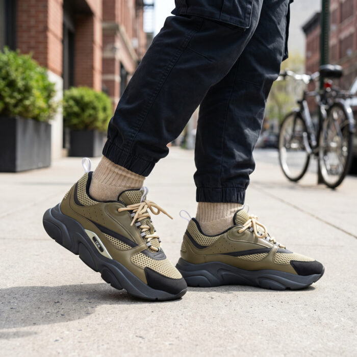 Dior B22 'Khaki Black Calfskin' Luxury Chunky Sneaker [Lifestyle AI]