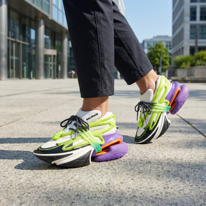Balmain Unicorn Low Top Neoprene & Leather Purple Green [Lifestyle AI]