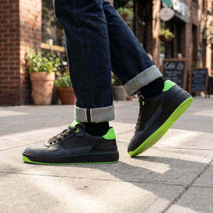 Balmain B-Court Low-Top Black Neon Green Sneaker [Lifestyle AI]