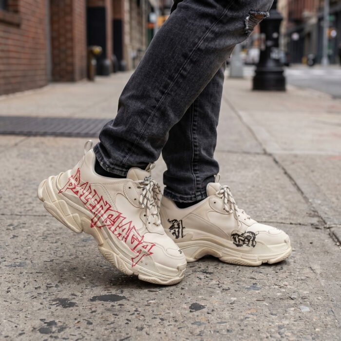 Balenciaga Triple S Diy Metal White / Red Sneaker [Lifestyle AI]