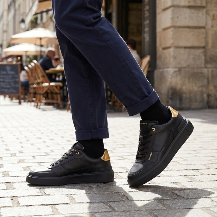 Balmain B-Court Flip Low-Top Black Gold [Lifestyle AI]
