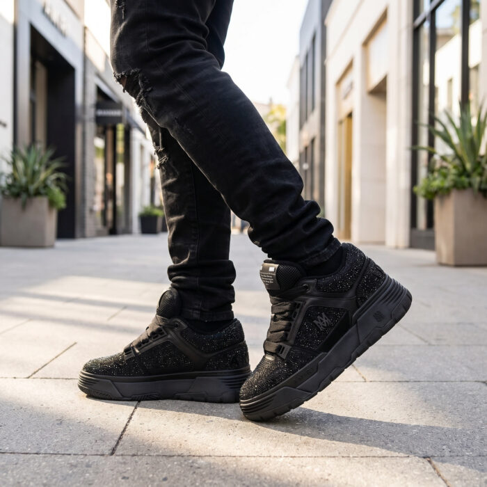 Amiri MA-1 Crystal Black Rhinestone Sneakers [Lifestyle AI]