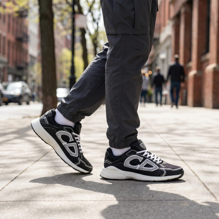 Dior B30 Sneaker in Black, White, and Grey Technical Mesh [Lifestyle AI]