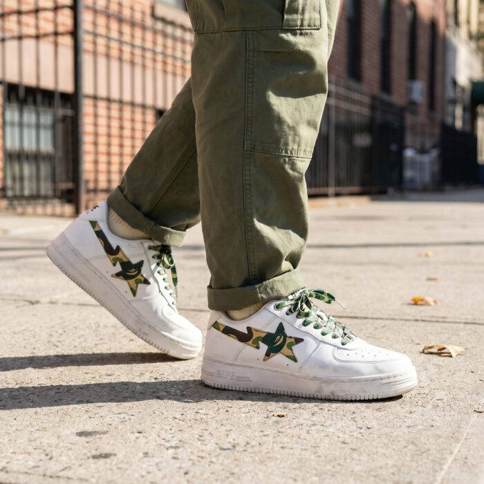 A Bathing Ape Bape Sta Low White ABC Camo Green [Lifestyle AI]