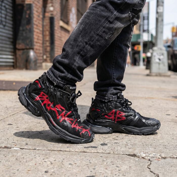 Balenciaga Runner Graffiti Black Red Distressed [Lifestyle AI]