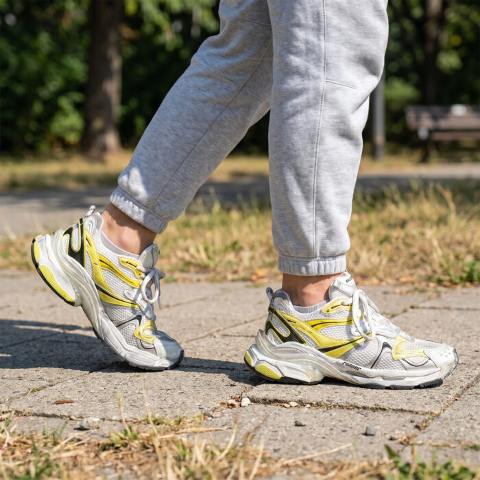 Balenciaga Runner 2 Distressed Mesh Yellow Silver [Lifestyle AI]