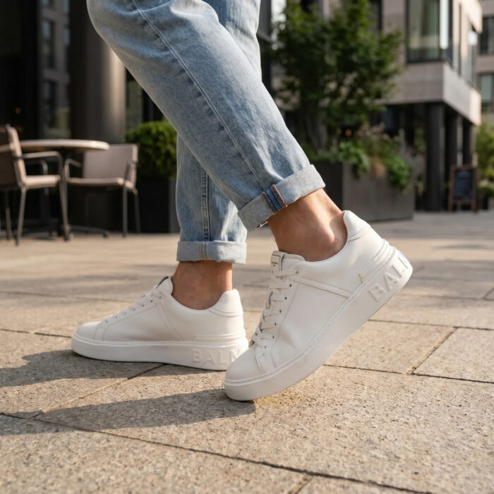 Balmain B-Court Trainer in Calfskin White [Lifestyle AI]