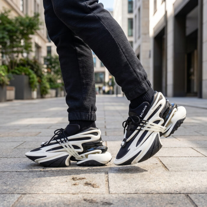 Balmain Unicorn Chunky Sneakers Black White [Lifestyle AI]