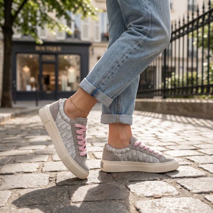 Dior B33 Women's Sneaker Grey White Pink Oblique Jacquard [Lifestyle AI]