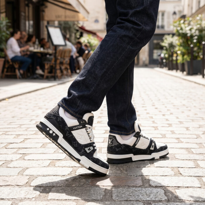Louis Vuitton LV Trainer White Black Monogram Denim [Lifestyle AI]