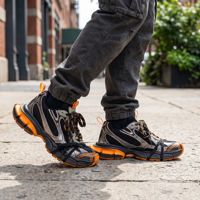 Balenciaga 3XL Mesh & Polyurethane / Orange / Grey Low Top Sneakers [Lifestyle AI]