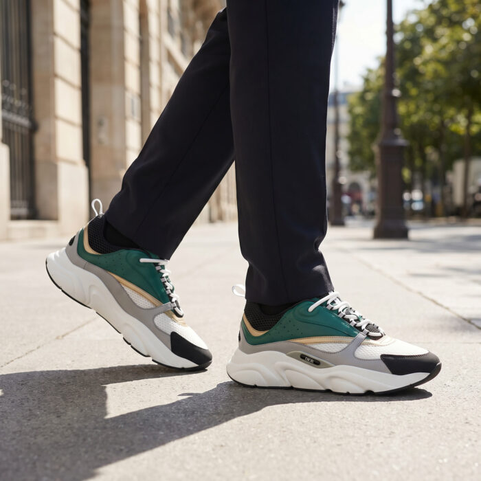 Dior B22 'White Black Green Gold' Luxury Sneaker [Lifestyle AI]