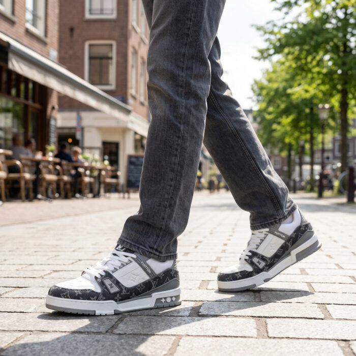 Louis Vuitton Trainer Monogram Denim Grey White [Lifestyle AI]