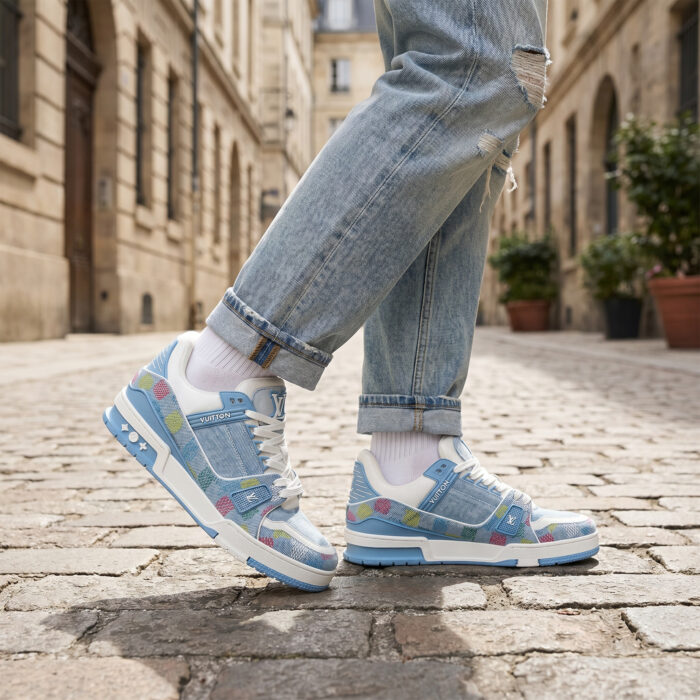 Louis Vuitton LV Trainer Monogram Denim Damier Light Blue [Lifestyle AI]