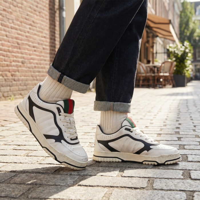 Gucci Women's Re-Web Sneaker 'White Black' [Lifestyle AI]