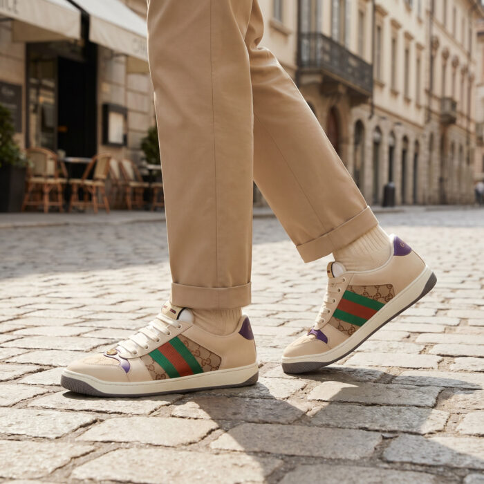Gucci Screener GG Supreme Vintage Purple Heel [Lifestyle AI]
