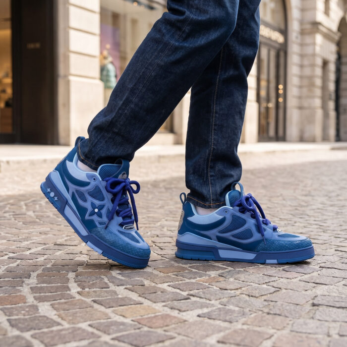 Louis Vuitton LV Skate Blue Mesh and Leather Sneaker [Lifestyle AI]