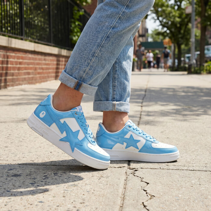 A Bathing Ape Bape STA OS #3 M2 Blue White Patent Leather [Lifestyle AI]