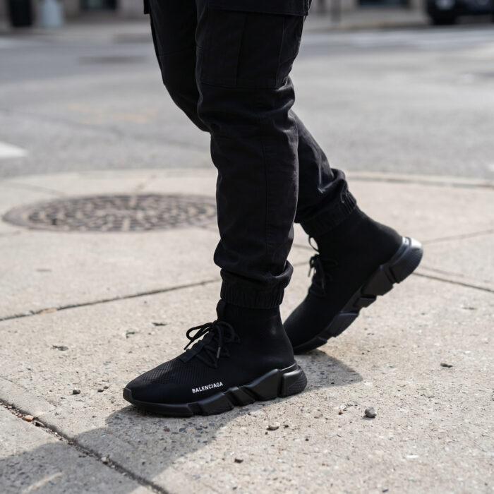 Balenciaga Speed Lace-Up Recycled Knit Black [Lifestyle AI]