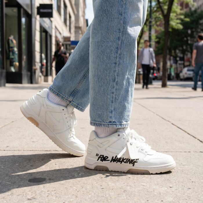Off-White Out of Office 'For Walking' White Leather Sneakers [Lifestyle AI]