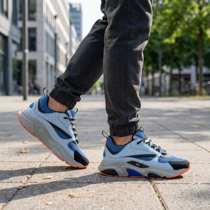 Dior B22 'Blue Technical Mesh Light Blue Grey Orange' [Lifestyle AI]