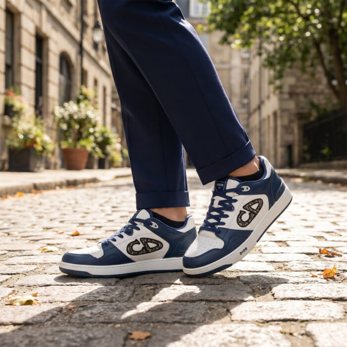 Dior B57 Dribble Low-Top Sneaker Blue and White Leather [Lifestyle AI]