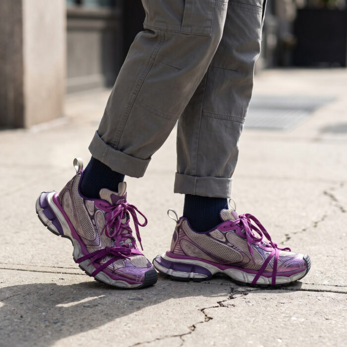 Balenciaga 3XL Mesh & Polyurethane Purple / Grey Low Top Sneakers [Lifestyle AI]