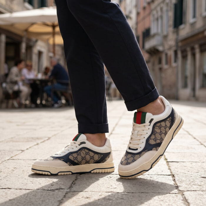 Gucci Re-Web Sneaker 'GG Canvas - Beige Ivory Blue' [Lifestyle AI]
