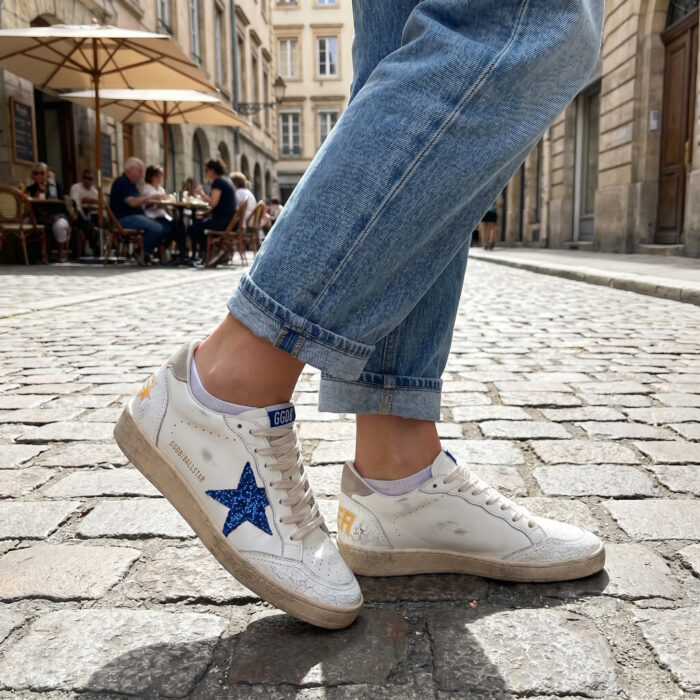 Golden Goose Ball Star Leather Blue Glitter [Lifestyle AI]
