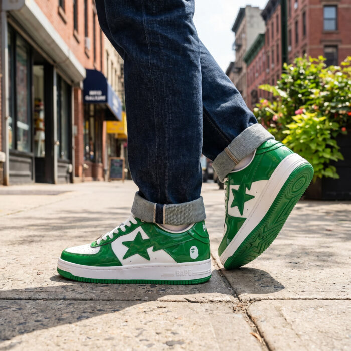 A Bathing Ape Bape Sta Low Green Patent Leather [Lifestyle AI]