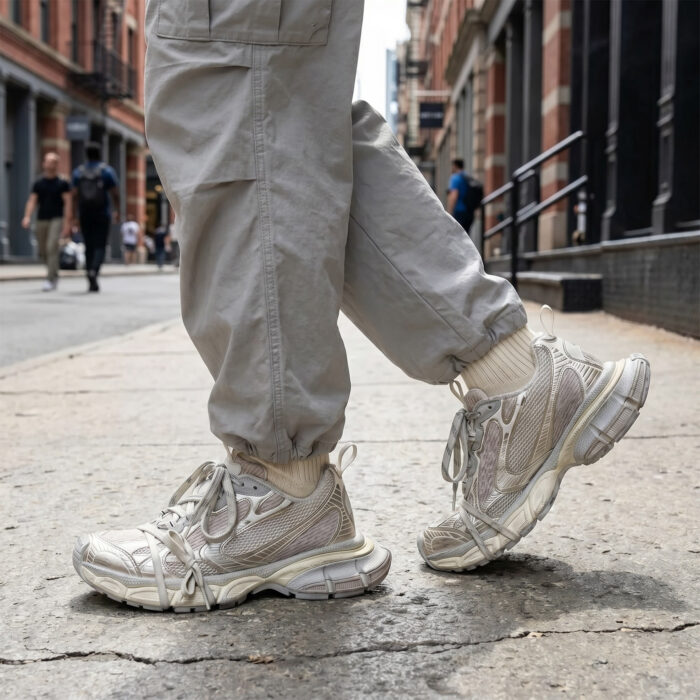 Balenciaga 3XL Reflective Distressed Mesh & Polyurethane Beige [Lifestyle AI]