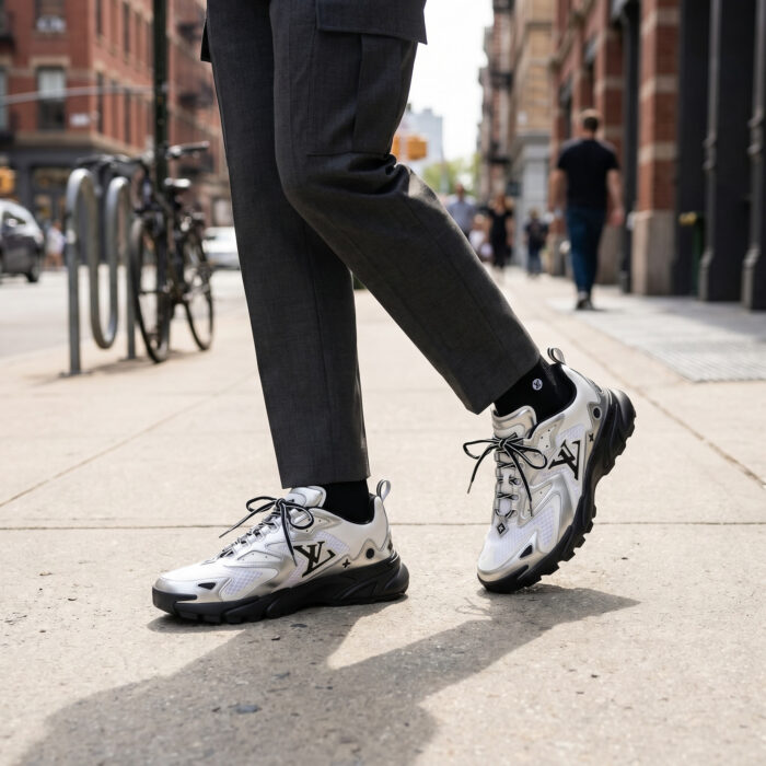 Louis Vuitton Runner Tatic Silver Metallic Sneaker [Lifestyle AI]